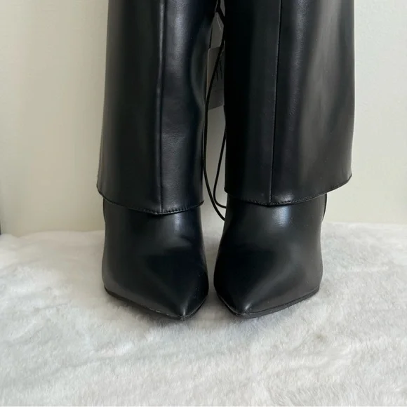 Worthington Sleek Black Leather Heeled Boots - Picture 7 of 14